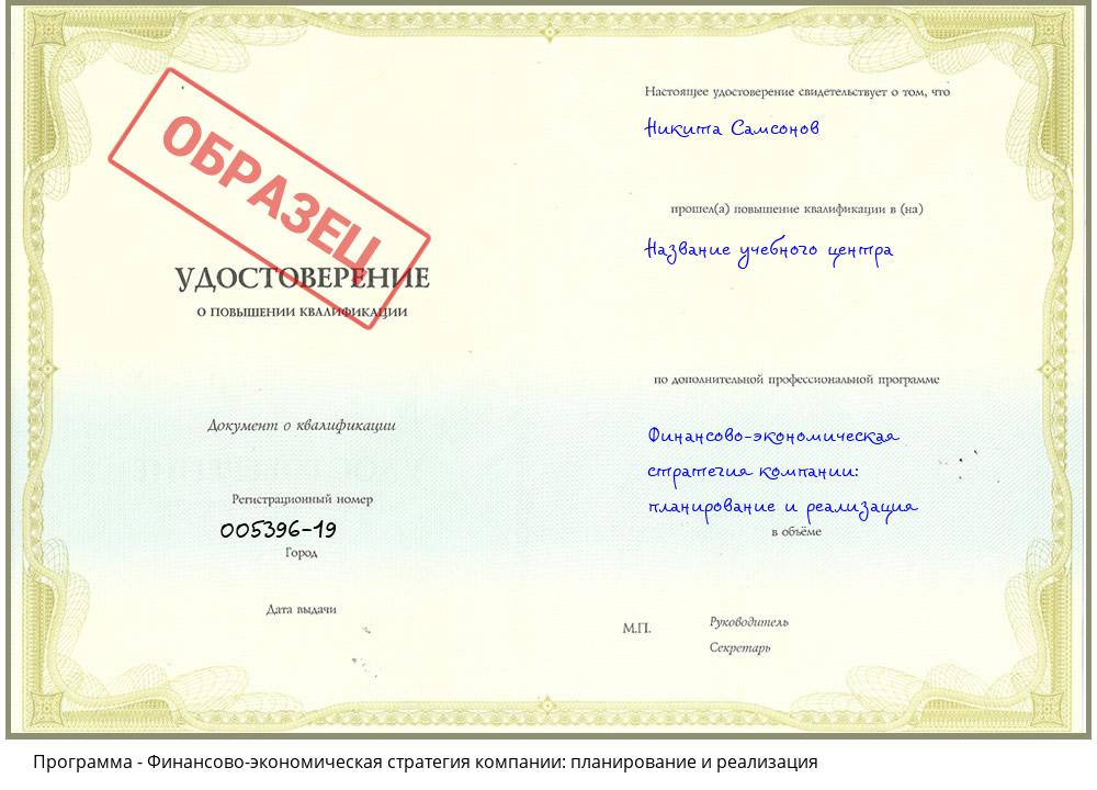Финансово-экономическая стратегия компании: планирование и реализация Ефремов