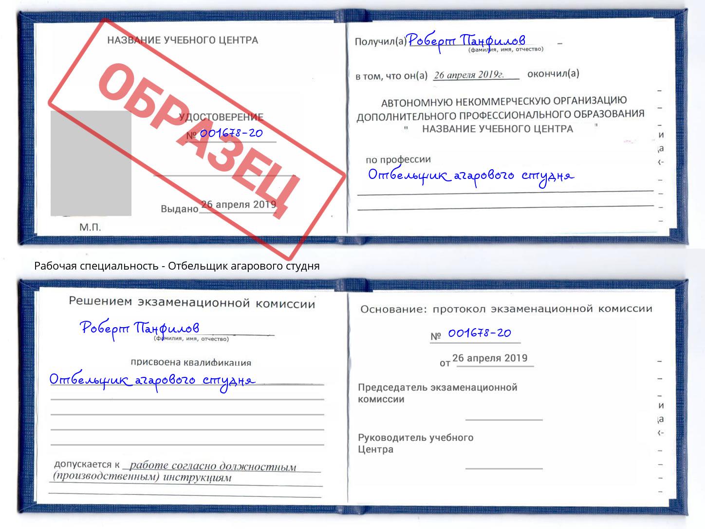 Отбельщик агарового студня Ефремов