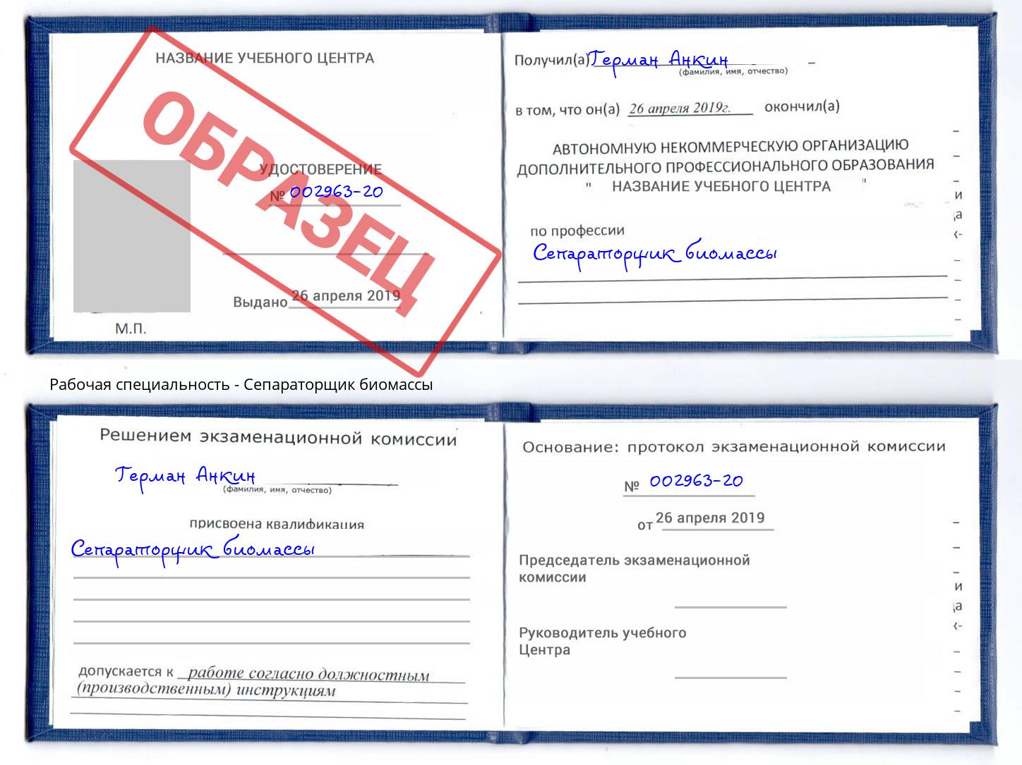 Сепараторщик биомассы Ефремов